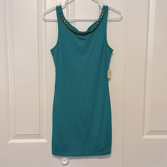 Cross Cross Bodycon Studded Dress - Picture 1 of 3